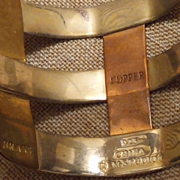 RLM Studios 925, Copper, Brass Signed Cuff Bracelet - Picture 4 of 7